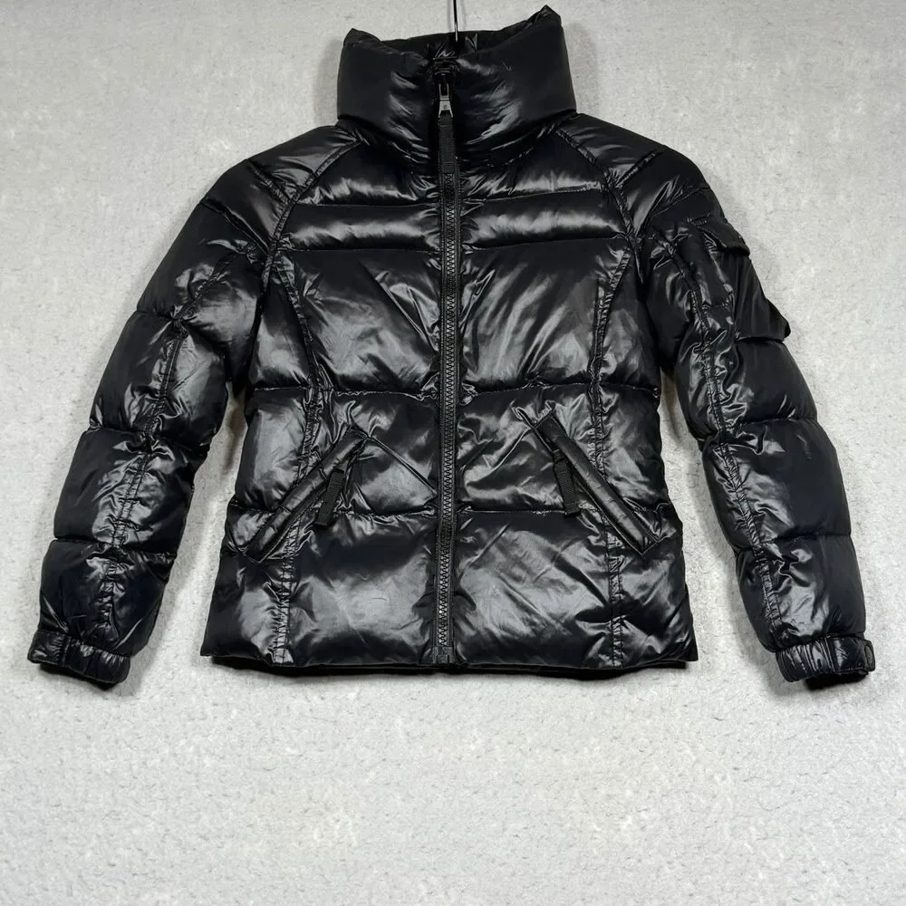 S13 SAM New York Down Puffer Mogul Jacket Girl’s Size Medium Black $180 NO HOOD